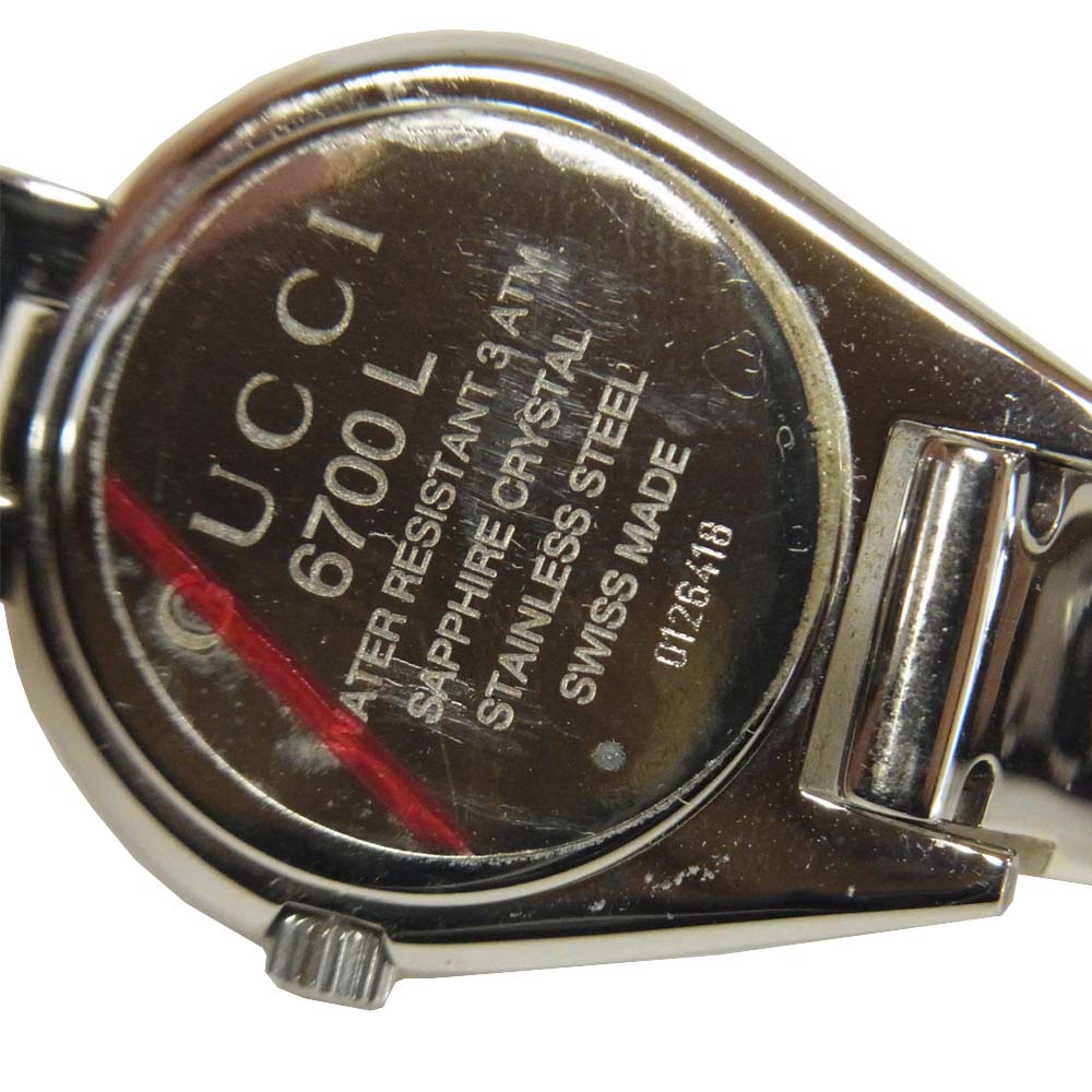 GUCCI グッチ 6700L ラウンドフェイス ステンレススチール リストウォッチ 腕時計 シルバー系【中古】