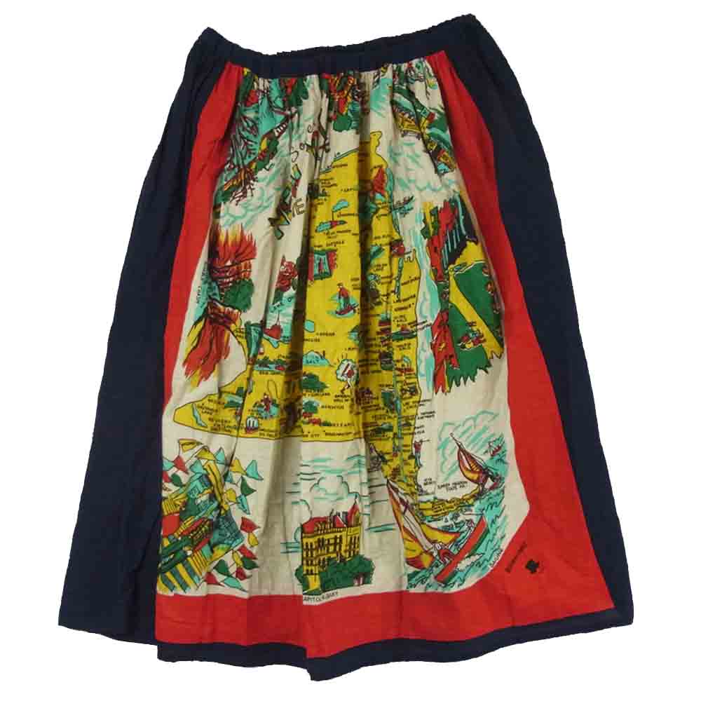 BOHEMIANS ボヘミアンズ ラージボヘミアン スカート コットン 日本製 ダークネイビー系 レッド系 L【中古】
