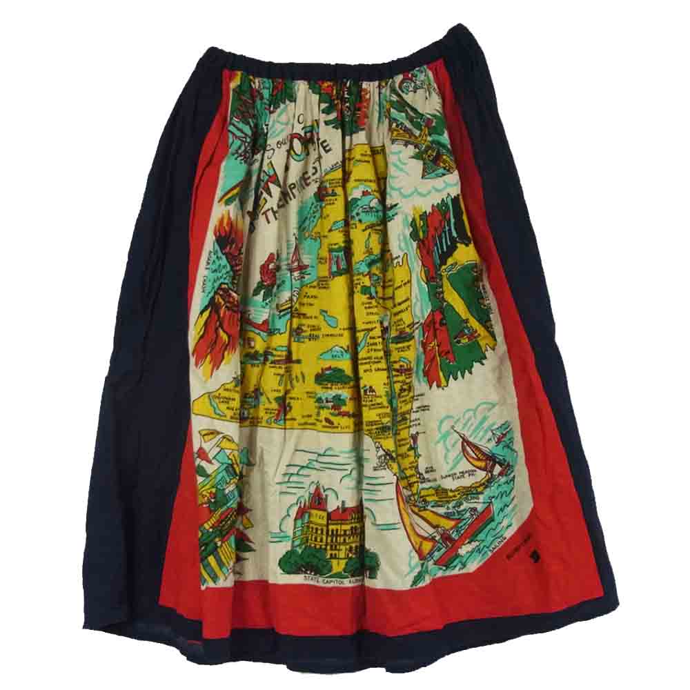 BOHEMIANS ボヘミアンズ ラージボヘミアン スカート コットン 日本製 ダークネイビー系 レッド系 L【中古】