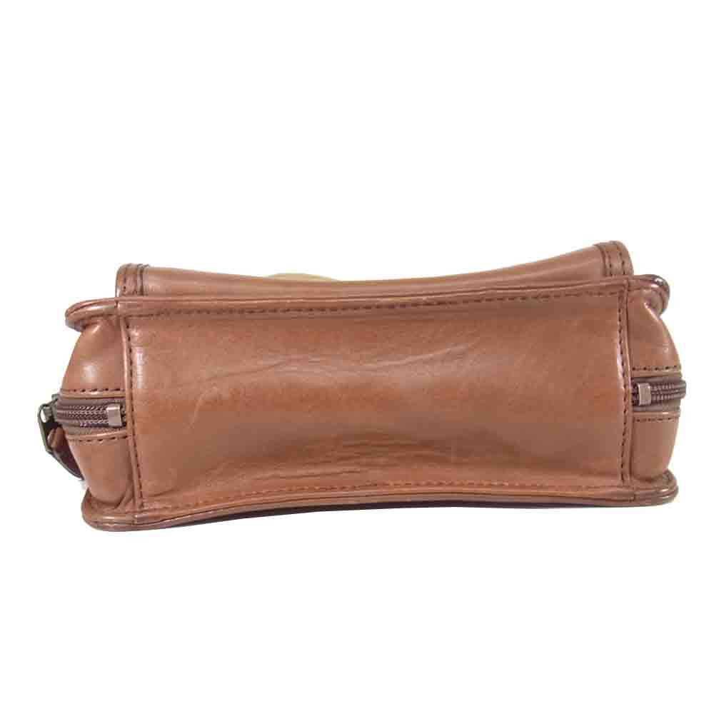 レザーショルダーバッグ ブラウン系【中古】