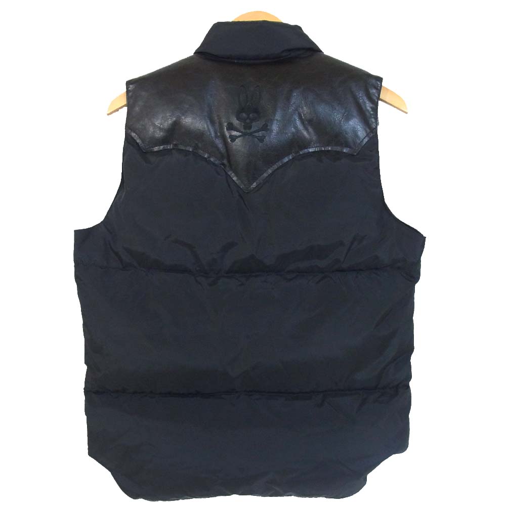 ロッキーマウンテン 450-452-79 サイコバニー Psycho Bunny BARNEYS NEW YORK20周年記念 NYLON DOWN VEST バーニーズニューヨーク ナイロン ダウン ベスト ブラック系 38【中古】
