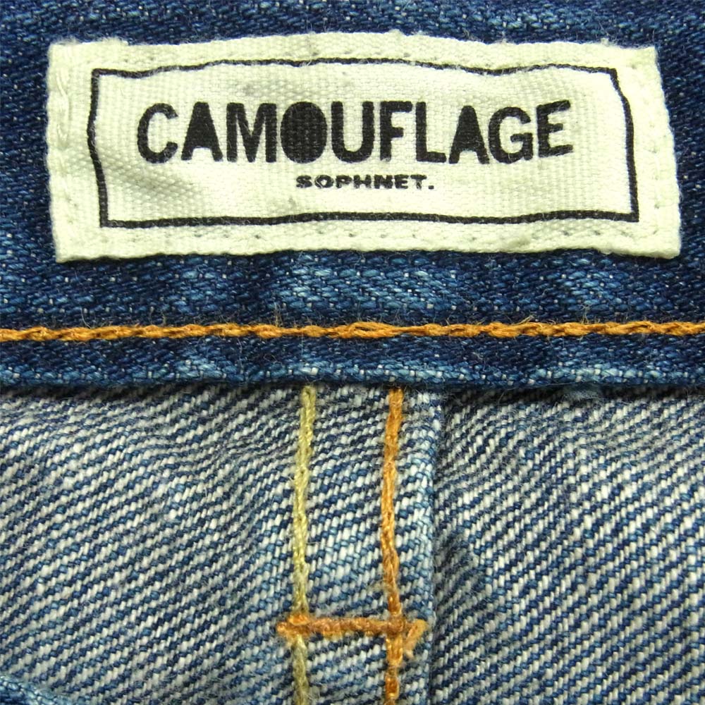 SOPHNET. ソフネット SOPH-101066 ダメージ デニム パンツ コットン 日本製 インディゴブルー系 M【中古】