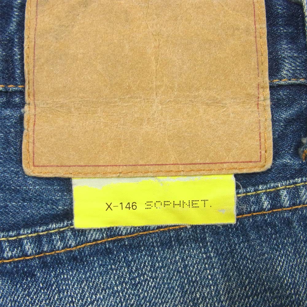 SOPHNET. ソフネット SOPH-101066 ダメージ デニム パンツ コットン 日本製 インディゴブルー系 M【中古】