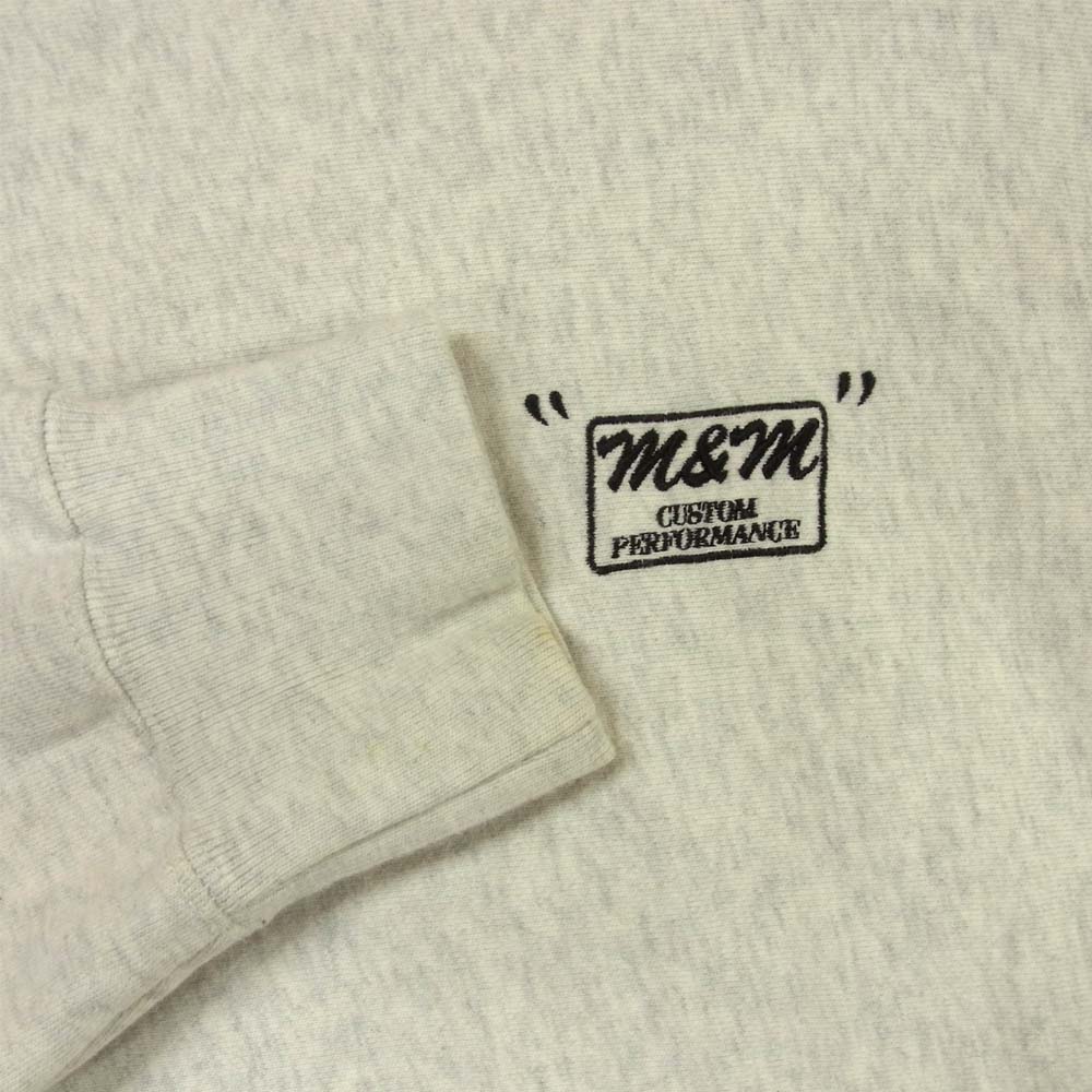エムアンドエム アンライバルド ANRIVALED バックスター 刺繍 クルーネック スウェット ライトグレー系 L【中古】