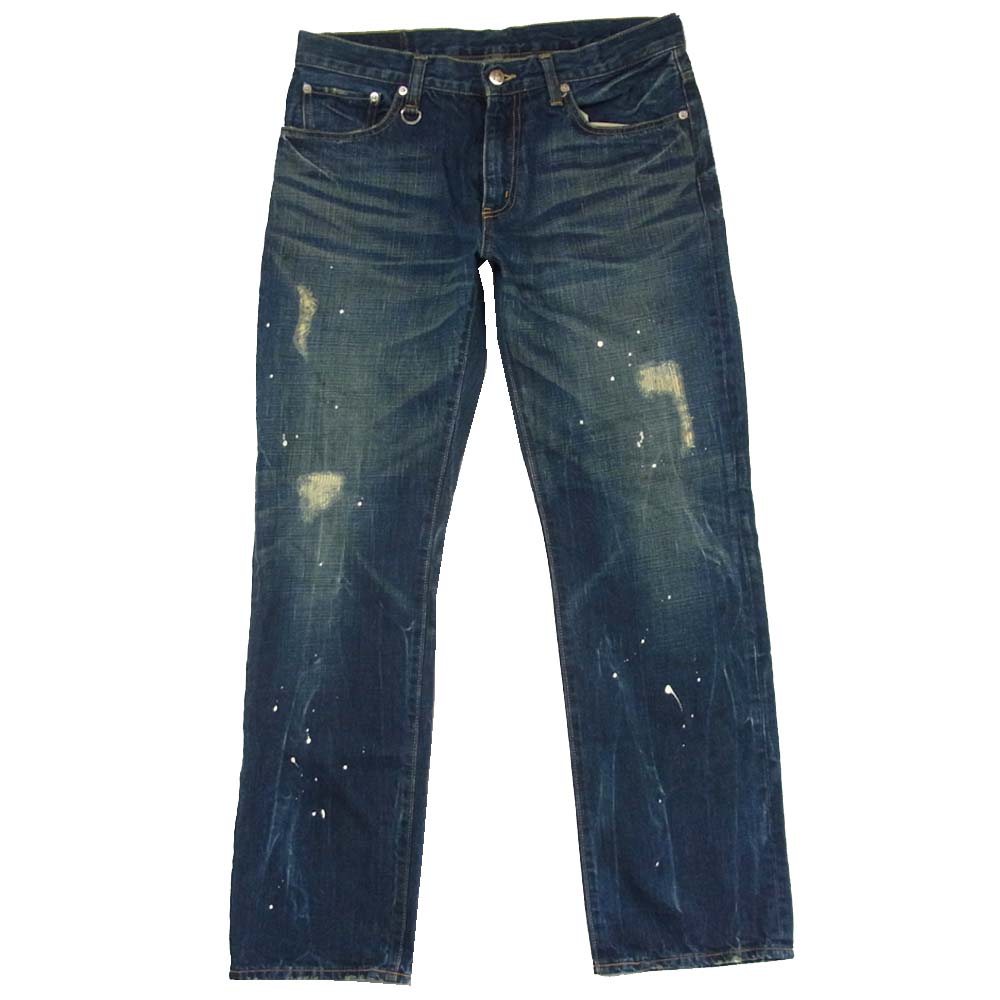 SOPHNET. ソフネット SOPH-120102 ペインティング ダメージ デニム パンツ コットン 日本製 インディゴブルー系 M【中古】
