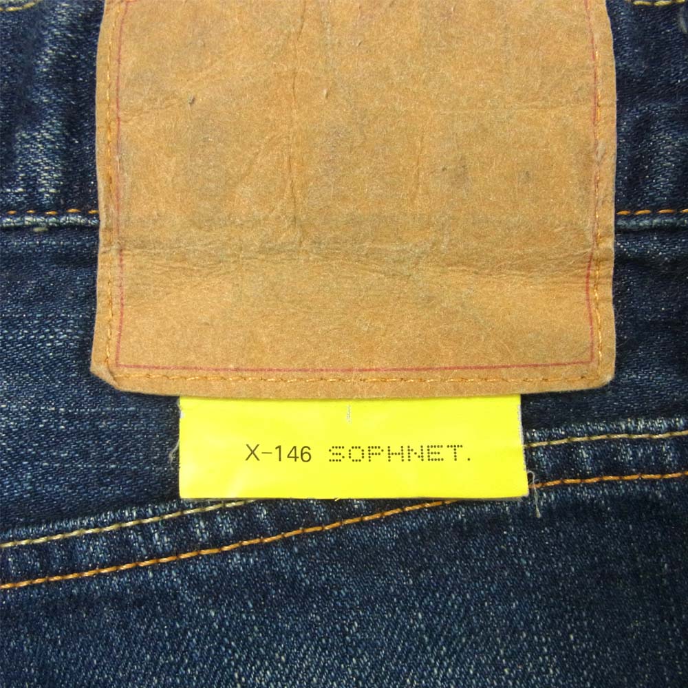 SOPHNET. ソフネット SOPH-120102 ペインティング ダメージ デニム パンツ コットン 日本製 インディゴブルー系 M【中古】