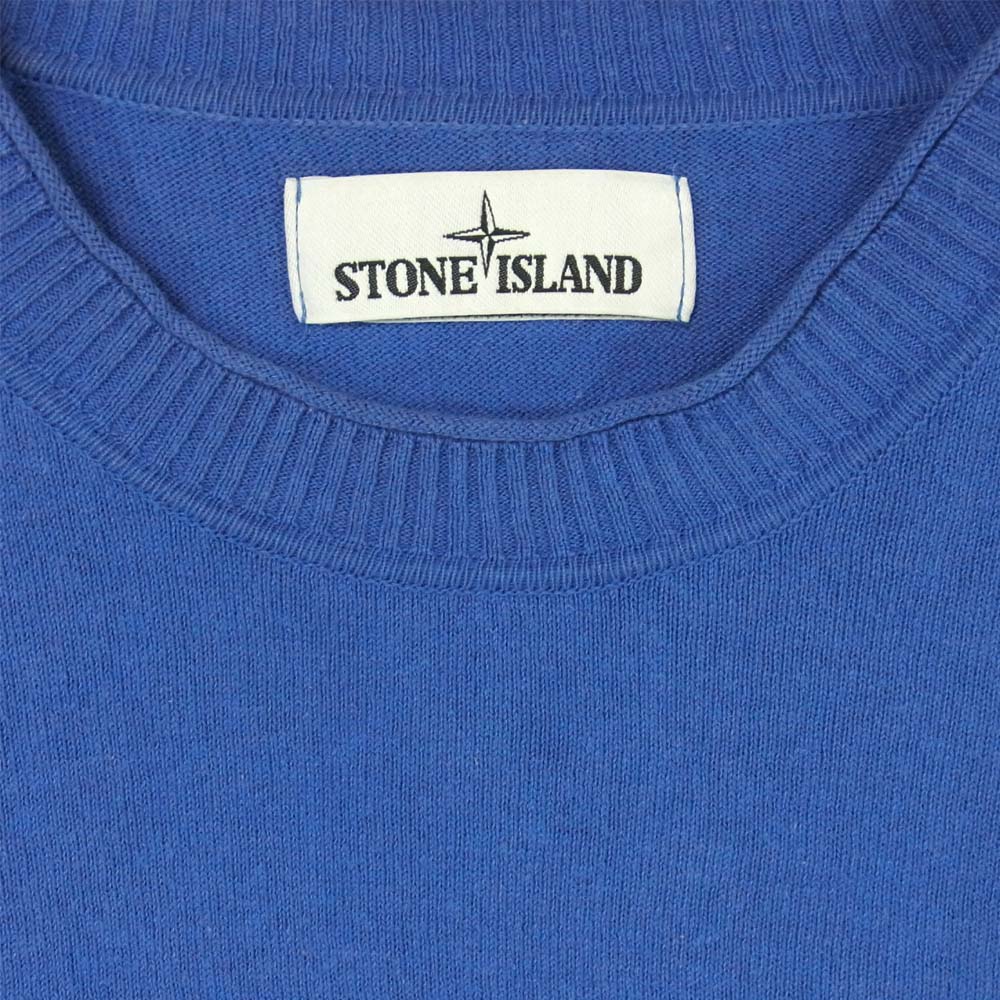 STONE ISLAND ストーンアイランド 7015535B9 国内正規品 クルーネック 長袖 Tシャツ スウェット ブルガリア製 ブルー系 L【中古】
