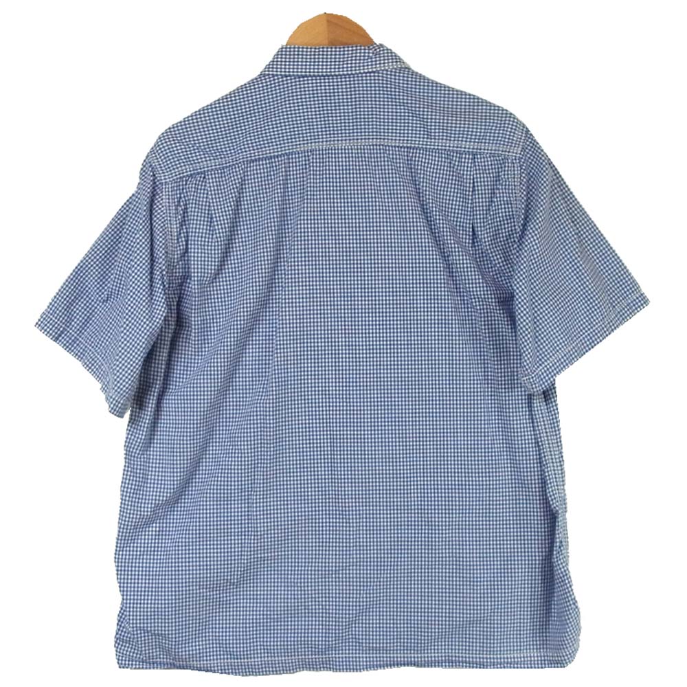 COMME des GARCONS コムデギャルソン HM-B020 AD2003 コットン ギンガムチェック 半袖 シャツ ブルー系 ホワイト系 M【美品】【中古】