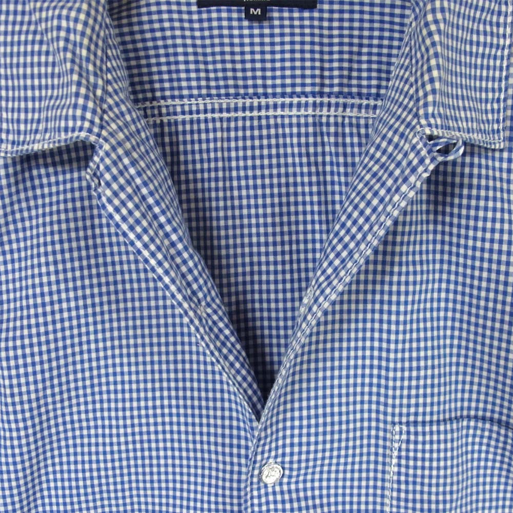 COMME des GARCONS コムデギャルソン HM-B020 AD2003 コットン ギンガムチェック 半袖 シャツ ブルー系 ホワイト系 M【美品】【中古】