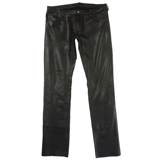 ロアーズオリジナル 牛革 カウレザー パンツ 日本製 ブラック系 L【中古】
