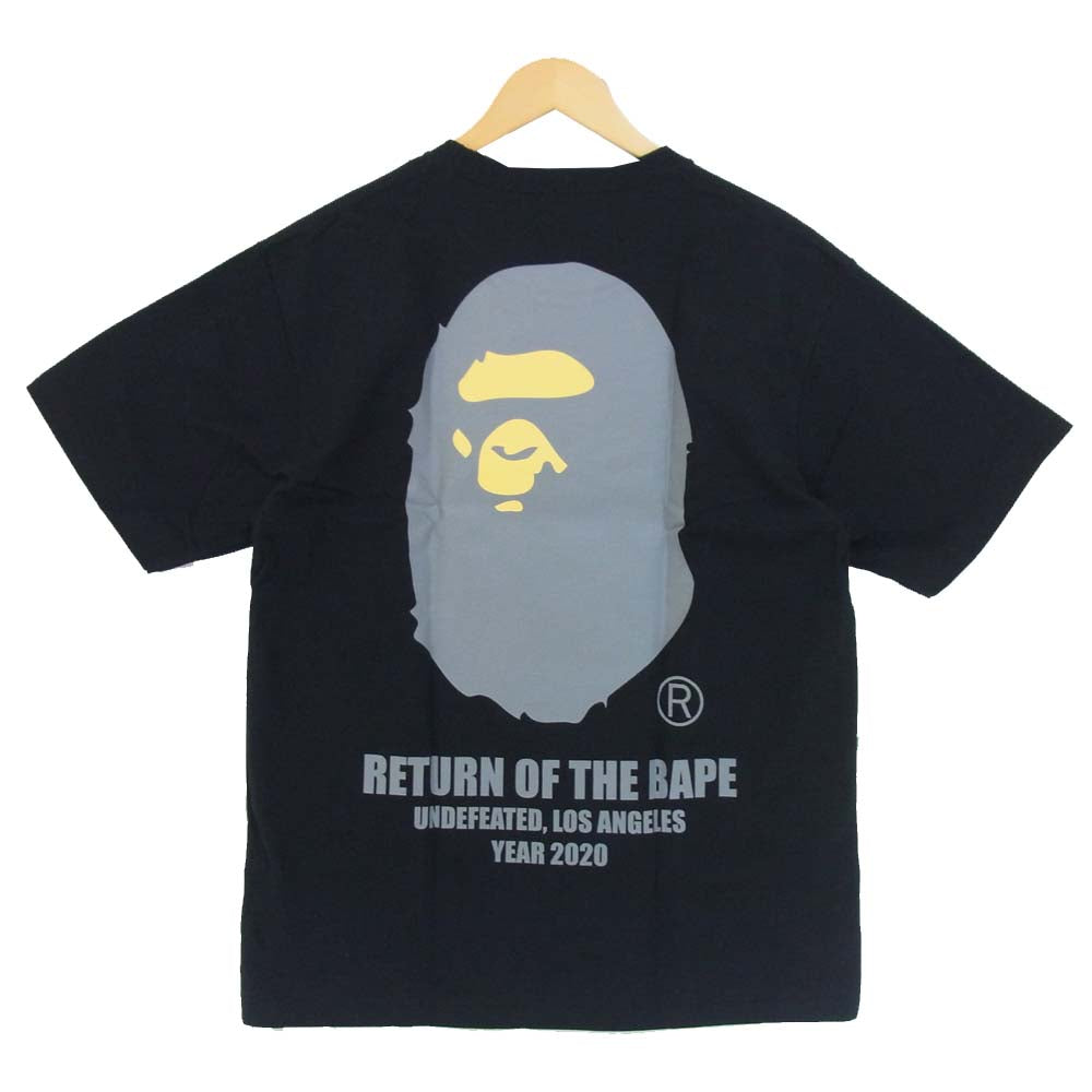 A BATHING APE アベイシングエイプ UNDEFEATED アンディフィーテッド UNDFTD APE HEAD TEE ブラック系 XL【新古品】【未使用】【中古】