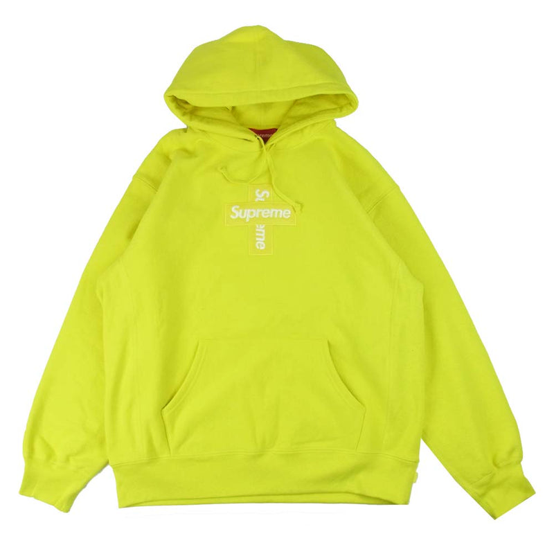 Supreme シュプリーム Cross Box Logo Hooded Sweatshirt クロスボックスロゴ フーデッド スウェット パーカー Lemon イエロー系 L【新古品】【未使用】【中古】
