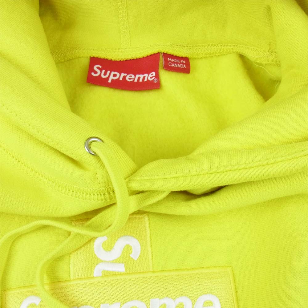 Supreme シュプリーム Cross Box Logo Hooded Sweatshirt クロスボックスロゴ フーデッド スウェット パーカー Lemon イエロー系 L【新古品】【未使用】【中古】