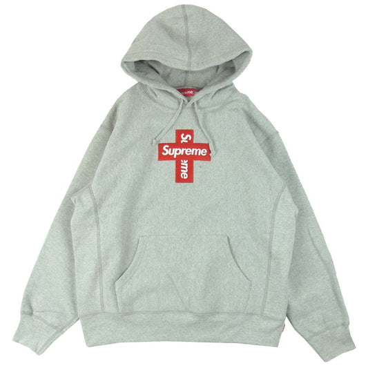 Supreme シュプリーム 20AW Cross Box Logo Hooded Sweatshirt クロスボックスロゴ フーデッド スウェット パーカー Heather Grey グレー系 S【新古品】【未使用】【中古】