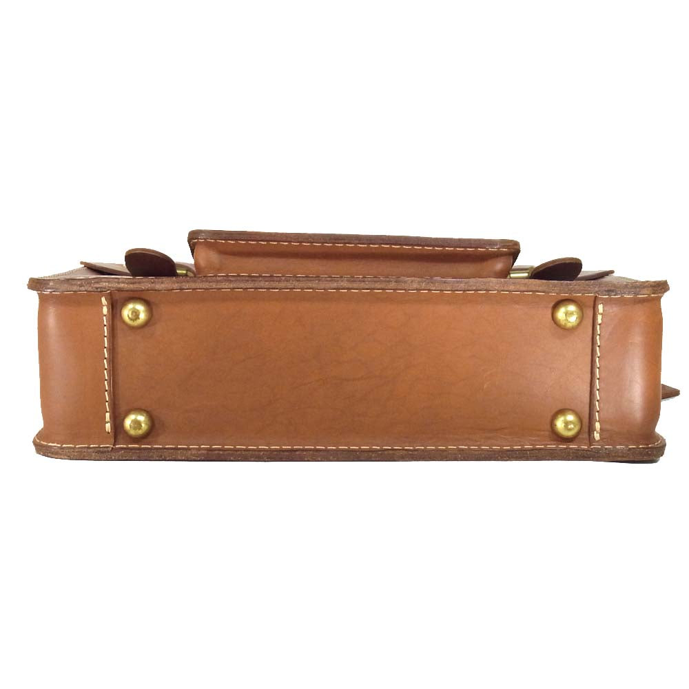 HERZ ヘルツ 2way レザーバッグ ブリーフケース ライトブラウン系【中古】