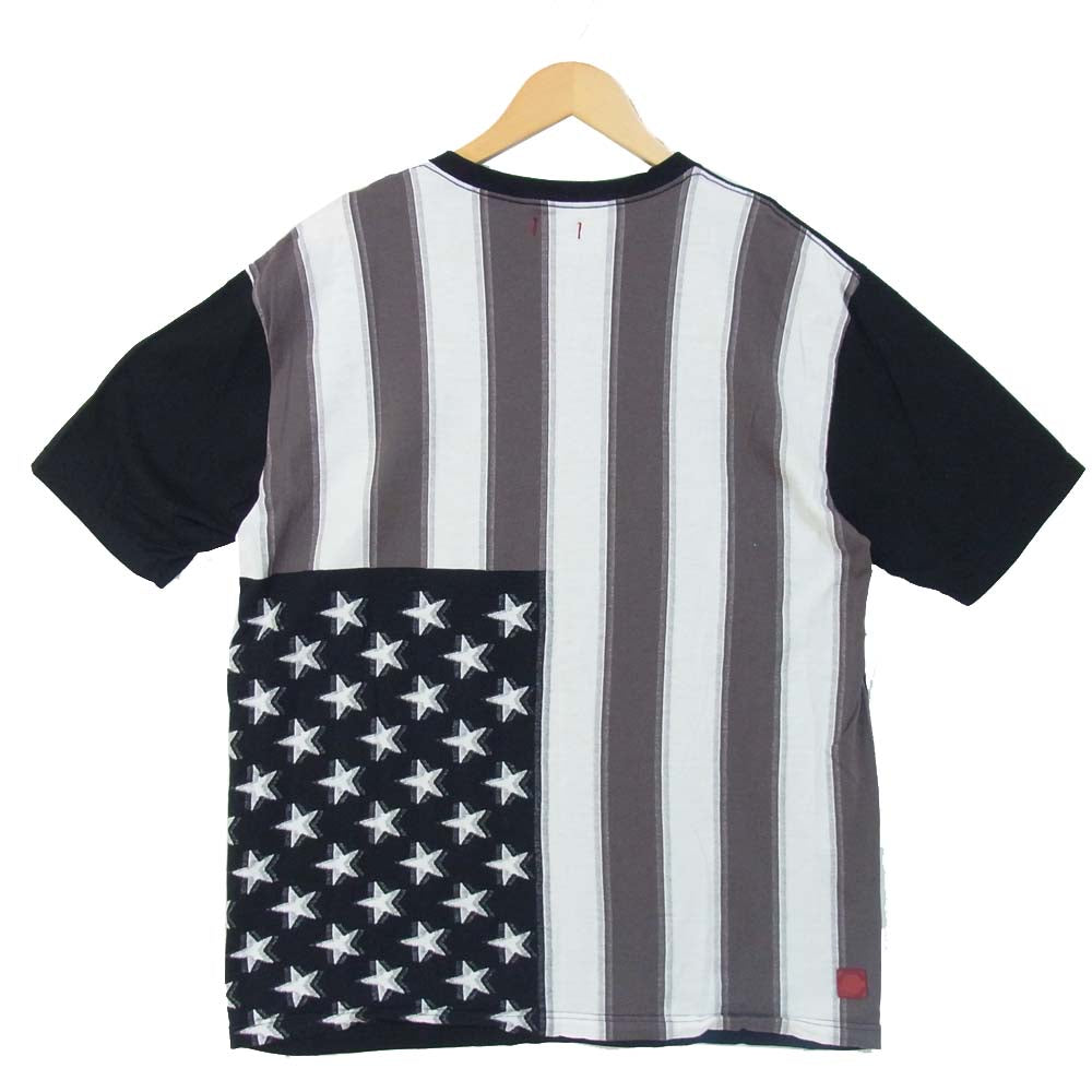 クロットアパレル 星条旗 切替 Tシャツ ブラック系 XL【中古】