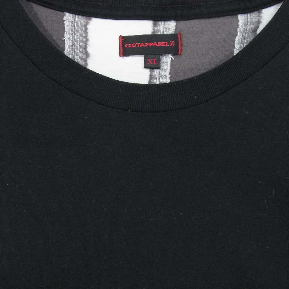 クロットアパレル 星条旗 切替 Tシャツ ブラック系 XL【中古】