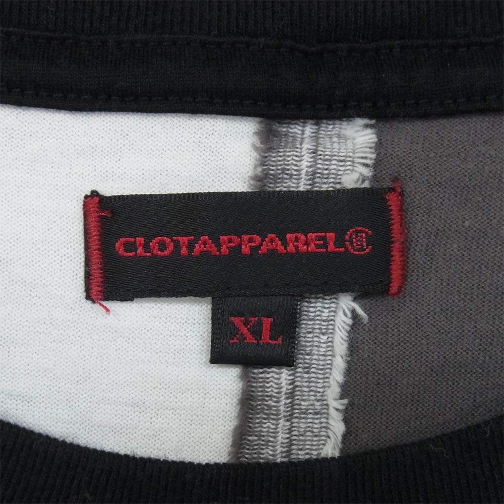 クロットアパレル 星条旗 切替 Tシャツ ブラック系 XL【中古】