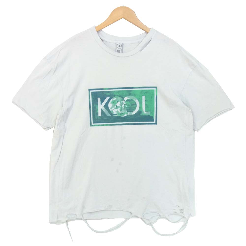 アルケミスト 18SS AL-S18-0000-013 KOOL SKULL スカル プリント カットオフ Tシャツ ライトグレー系 M【中古】