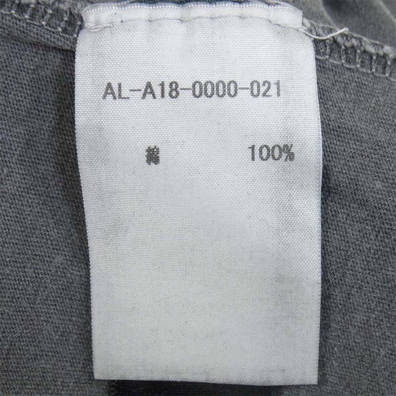 アルケミスト 18AW AL-A18-0000-021 プリント ダメージ加工 Tシャツ グレー系 L【中古】