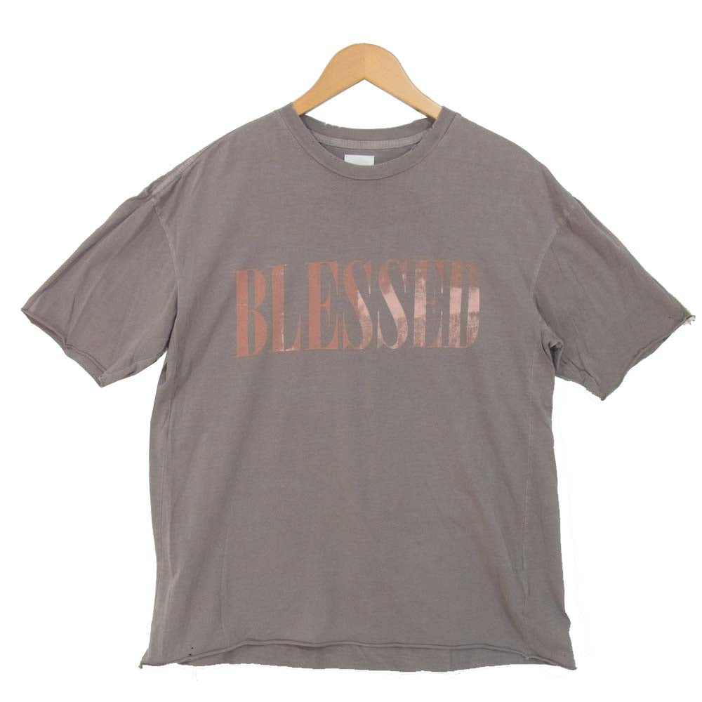 アルケミスト 19SS AL-S19-0000-059 BLESSED プリント ダメージ加工 Tシャツ グレー系 L【中古】