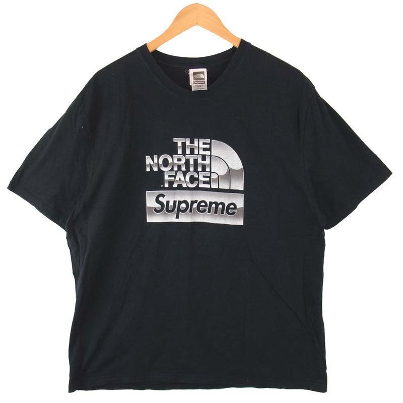 Supreme シュプリーム 18SS The North Face Metallic Logo T-Shirt ノースフェイス ブラック系 XL【中古】