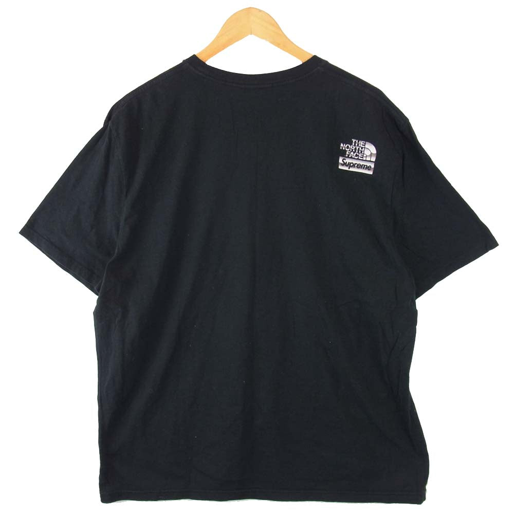 Supreme シュプリーム 18SS The North Face Metallic Logo T-Shirt ノースフェイス ブラック系 XL【中古】