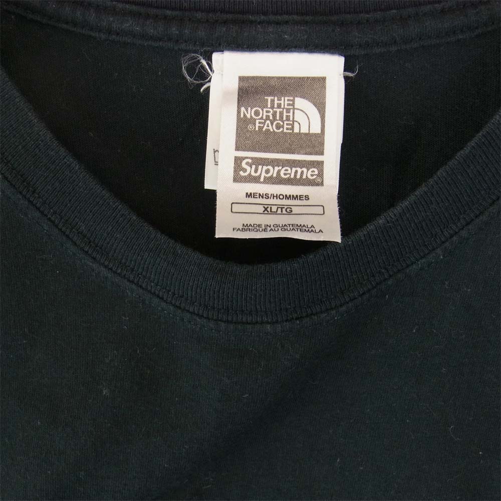 Supreme シュプリーム 18SS The North Face Metallic Logo T-Shirt ノースフェイス ブラック系 XL【中古】