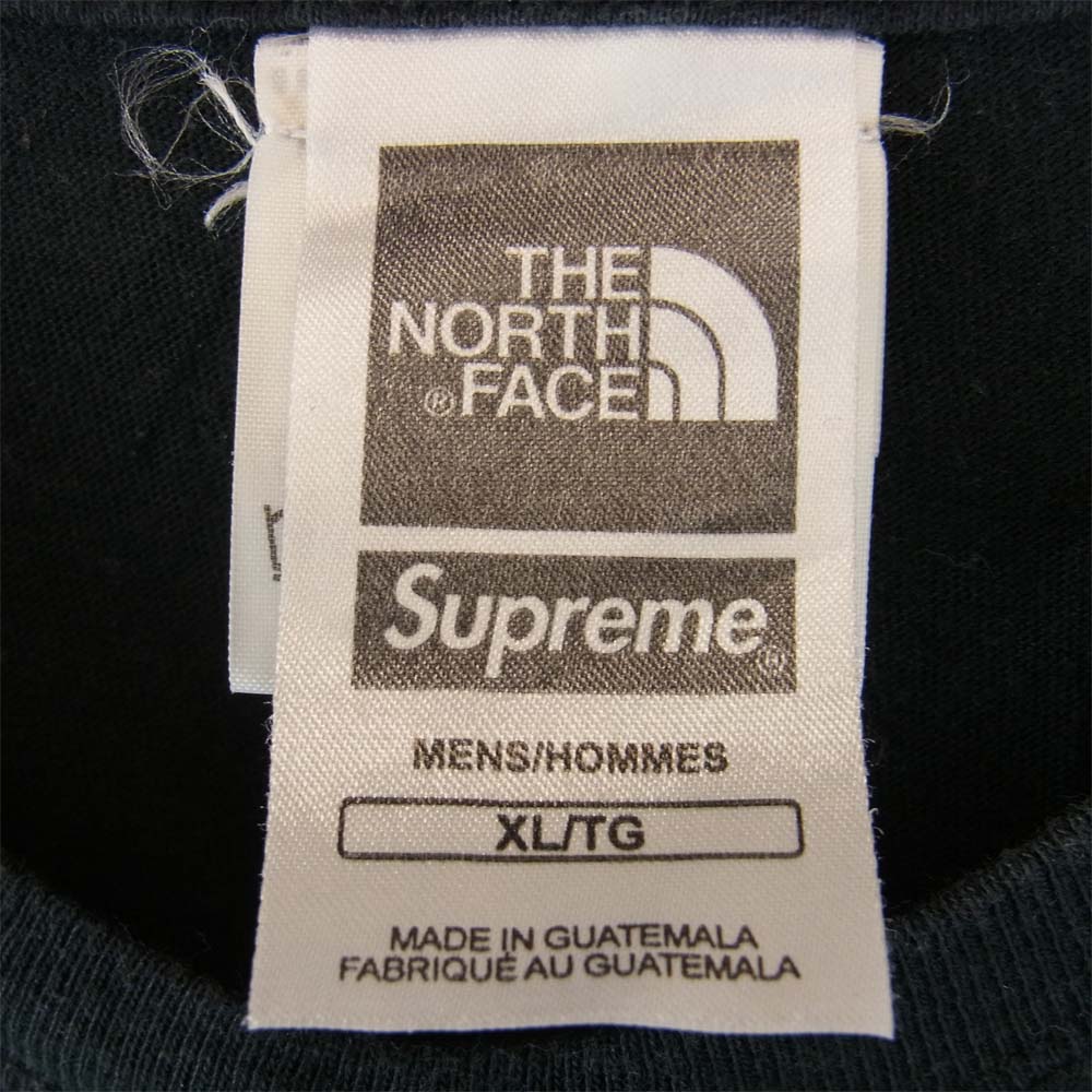 Supreme シュプリーム 18SS The North Face Metallic Logo T-Shirt ノースフェイス ブラック系 XL【中古】