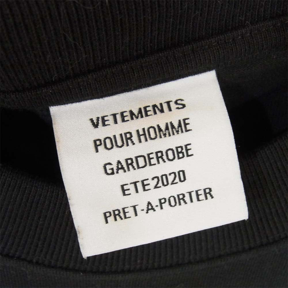 VETEMENTS ヴェトモン 20SS SS20TR409 国内正規品 Maria Logo Tee マリファナ ロゴ バックプリント Tシャツ ブラック系 S【中古】