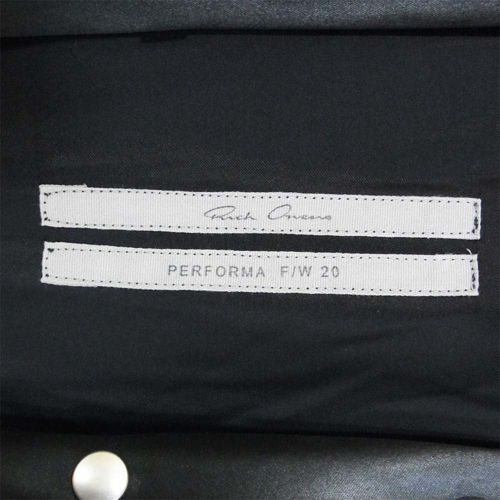 Rick Owens リックオウエンス 20AW RU20F3287 Larry Shirt ラリー シャツ ブラック系 44【美品】【中古】