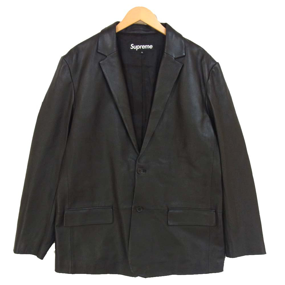 Supreme シュプリーム 19SS Leather Blazer Jacket レザー ブレザー ジャケット ブラック系 XL【中古】