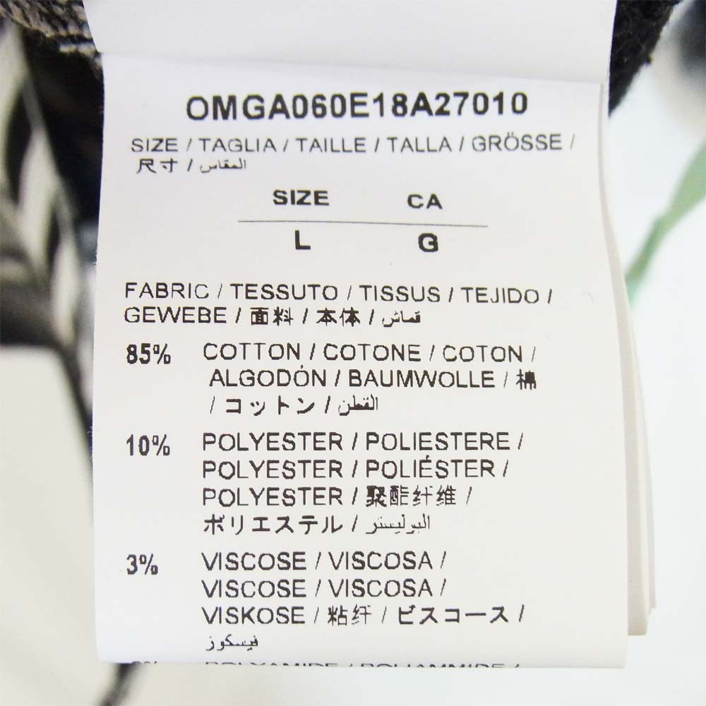 OFF-WHITE オフホワイト 18AW クオート フランネルシャツ チェックネル 長袖シャツ グレー×ブラック系 L【中古】