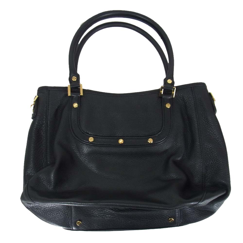 Tory Burch トリーバーチ アマンダ レザー ハンド バッグ ブラック系【中古】
