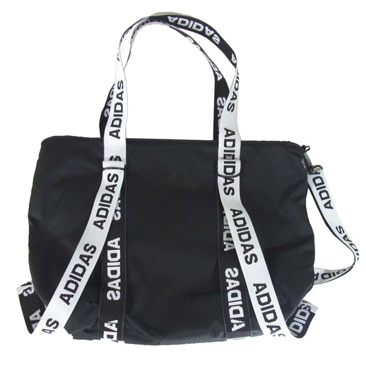 adidas アディダス DU0550 × moussy マウジー LOGO STRAP BAG MSY ロゴ ストラップバッグ 2way ショルダー バッグ ブラック系【美品】【中古】