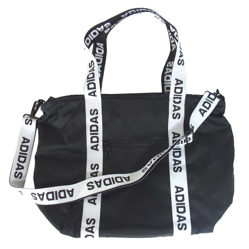 adidas アディダス DU0550 × moussy マウジー LOGO STRAP BAG MSY ロゴ ストラップバッグ 2way ショルダー バッグ ブラック系【美品】【中古】