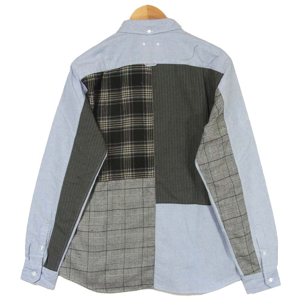 SOPHNET. ソフネット SOPH-202037 PATCH WORK B.D SHIRT パッチワーク 長袖 シャツ ブルー系 グレー系 XL【中古】