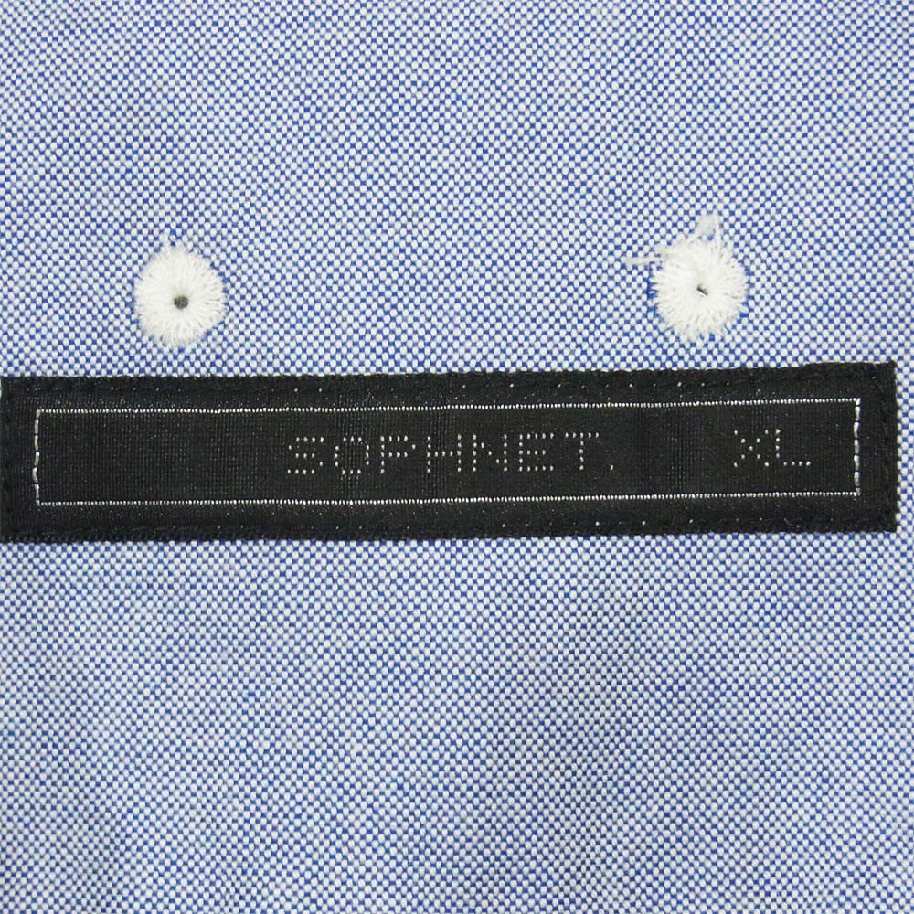 SOPHNET. ソフネット SOPH-202037 PATCH WORK B.D SHIRT パッチワーク 長袖 シャツ ブルー系 グレー系 XL【中古】
