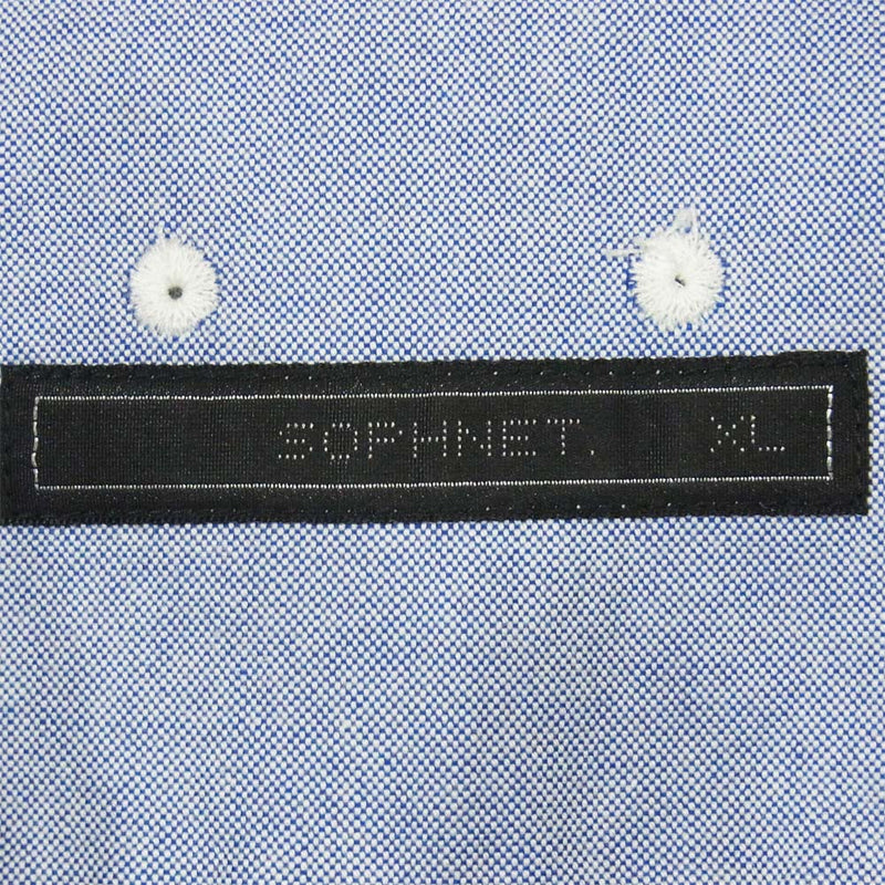 SOPHNET. ソフネット SOPH-202037 PATCH WORK B.D SHIRT パッチワーク 長袖 シャツ ブルー系 グレー系 XL【中古】