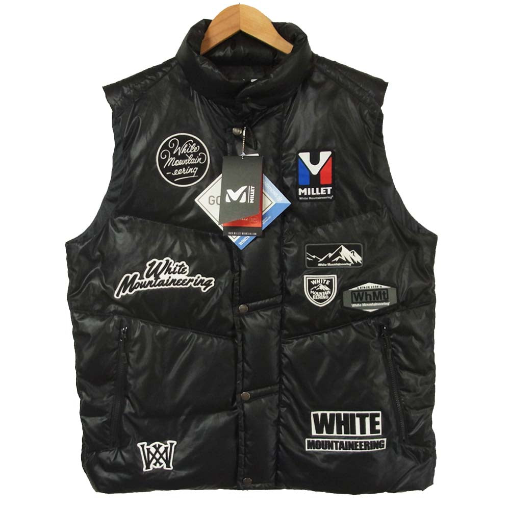WHITE MOUNTAINEERING ホワイトマウンテニアリング 19AW WM1973229A ミレー MILLET GORE-TEX ワッペン ダウンベスト ブラック系 XXL【新古品】【未使用】【中古】