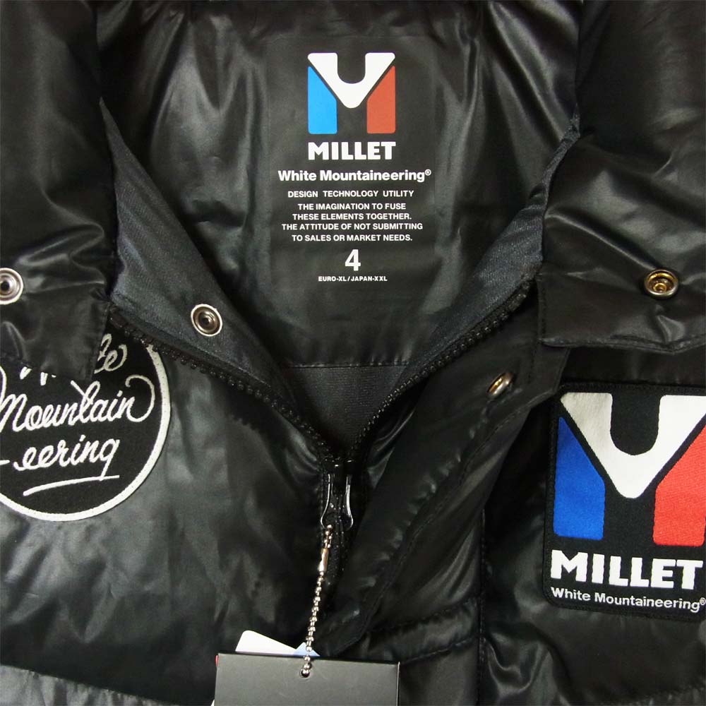 WHITE MOUNTAINEERING ホワイトマウンテニアリング 19AW WM1973229A ミレー MILLET GORE-TEX ワッペン ダウンベスト ブラック系 XXL【新古品】【未使用】【中古】