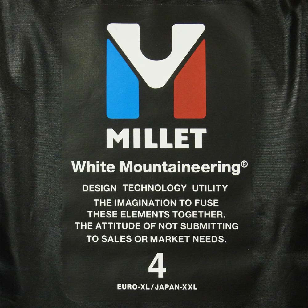 WHITE MOUNTAINEERING ホワイトマウンテニアリング 19AW WM1973229A ミレー MILLET GORE-TEX ワッペン ダウンベスト ブラック系 XXL【新古品】【未使用】【中古】