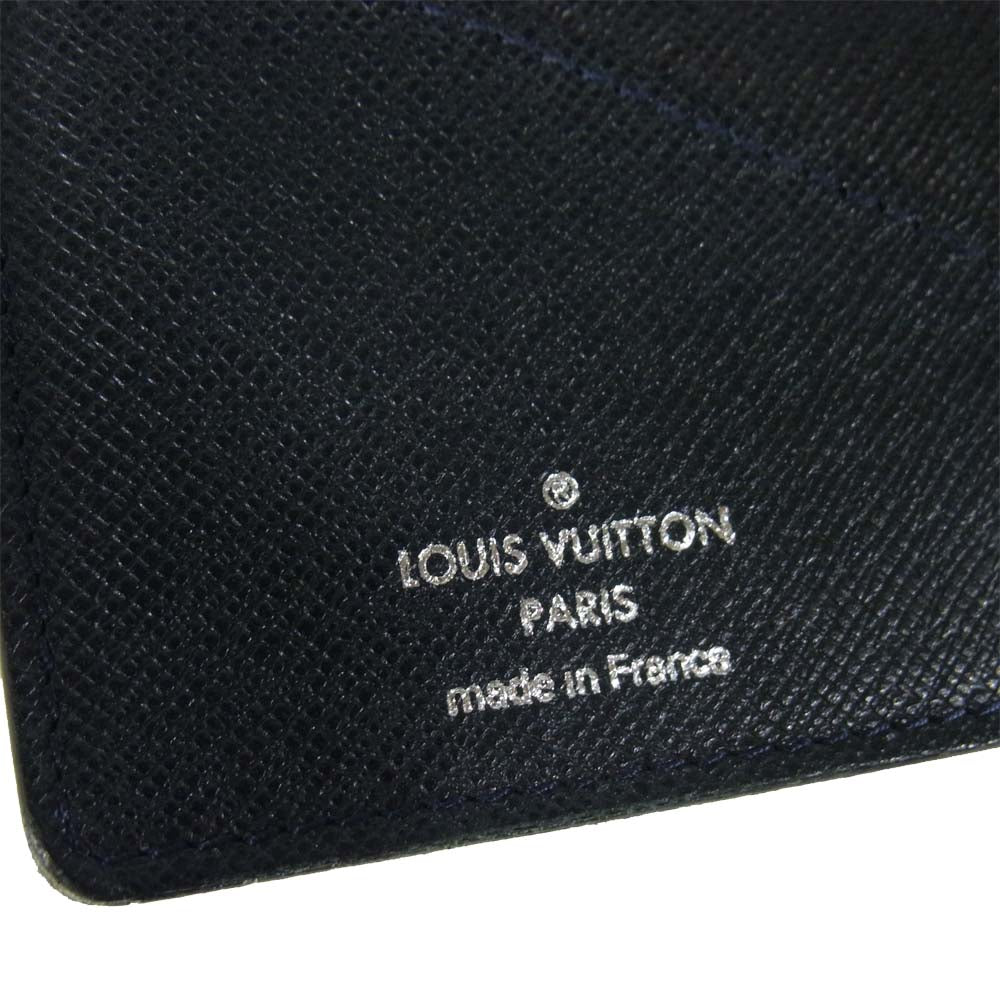 LOUIS VUITTON ルイ・ヴィトン M32668 タイガ ポルトフォイユ ロン グリズリ カードケース ダークネイビー系【中古】