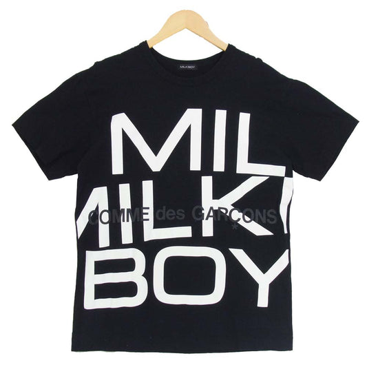 COMME des GARCONS コムデギャルソン 20184257 MILK BOY ミルクボーイ ロゴ プリント Tシャツ ブラック系 表記無し【中古】