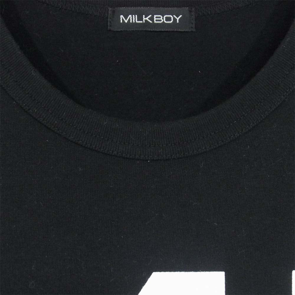 COMME des GARCONS コムデギャルソン 20184257 MILK BOY ミルクボーイ ロゴ プリント Tシャツ ブラック系 表記無し【中古】