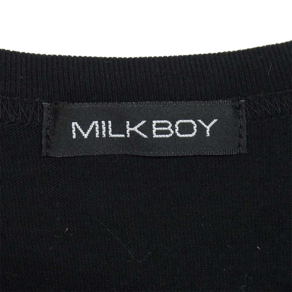 COMME des GARCONS コムデギャルソン 20184257 MILK BOY ミルクボーイ ロゴ プリント Tシャツ ブラック系 表記無し【中古】