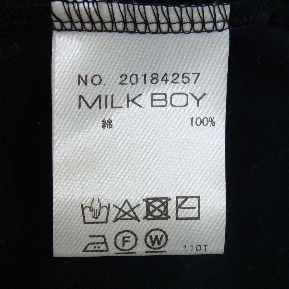 COMME des GARCONS コムデギャルソン 20184257 MILK BOY ミルクボーイ ロゴ プリント Tシャツ ブラック系 表記無し【中古】