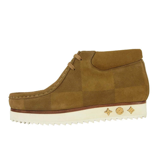 LOUIS VUITTON ルイ・ヴィトン 1A81CZ LVモッズ ライン ダミエ ジャイアントパターン ワラビー ブーツ ブラウン系 8【極上美品】【中古】