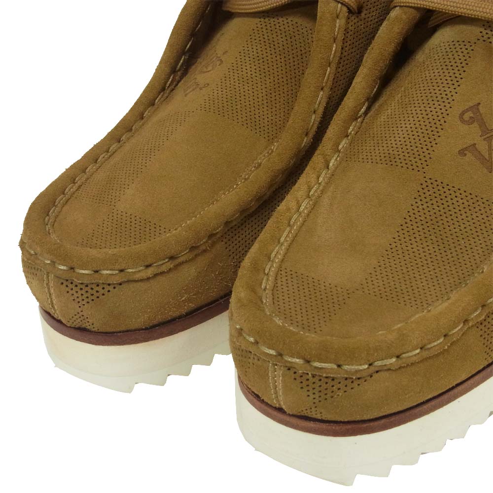 LOUIS VUITTON ルイ・ヴィトン 1A81CZ LVモッズ ライン ダミエ ジャイアントパターン ワラビー ブーツ ブラウン系 8【極上美品】【中古】