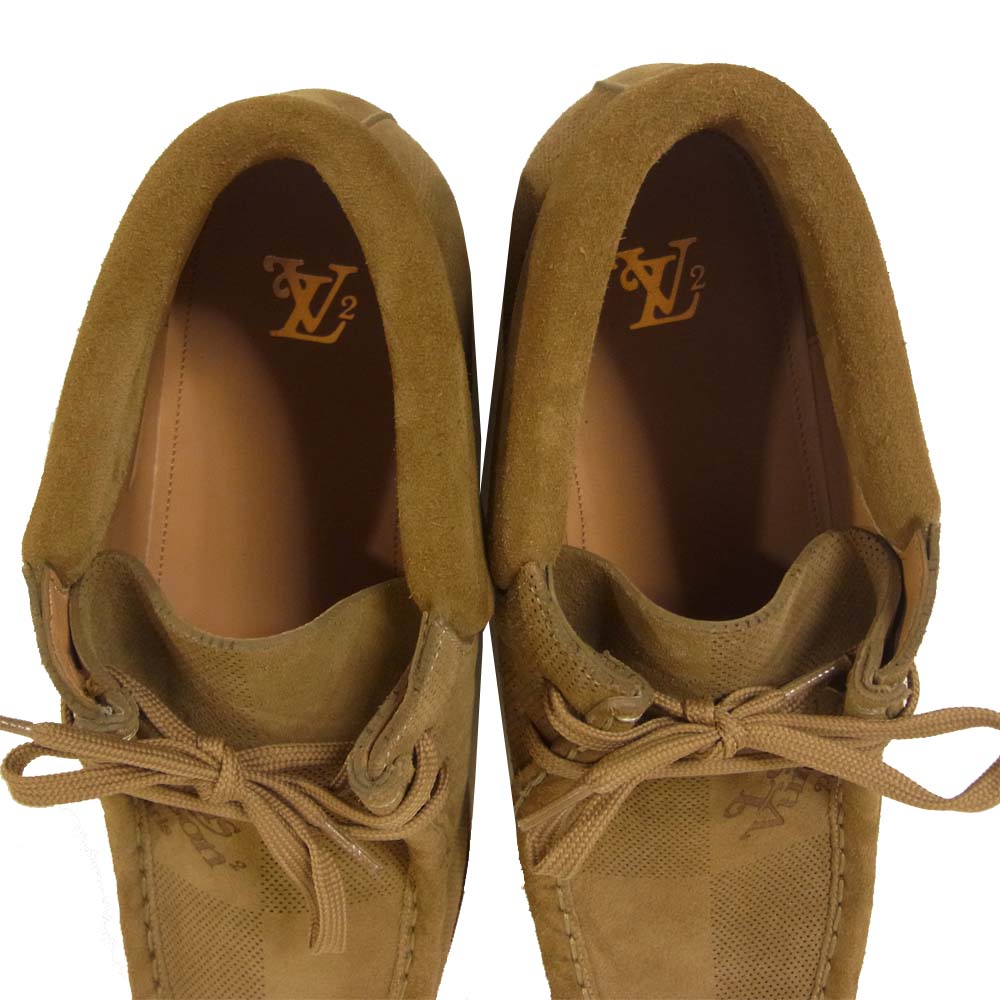 LOUIS VUITTON ルイ・ヴィトン 1A81CZ LVモッズ ライン ダミエ ジャイアントパターン ワラビー ブーツ ブラウン系 8【極上美品】【中古】